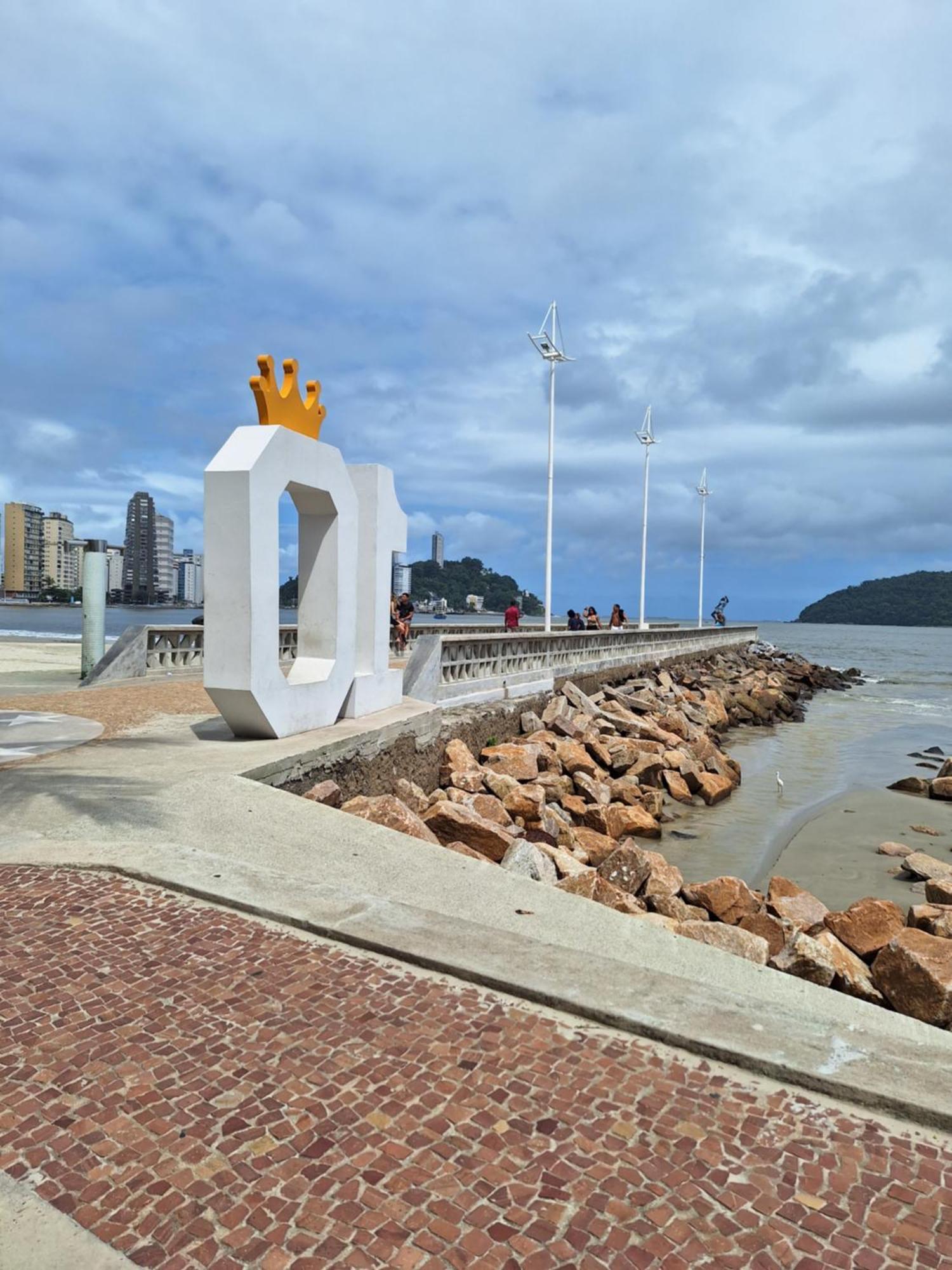 Apartamento Pé na areia Gonzaguinha São Vicente Exterior foto